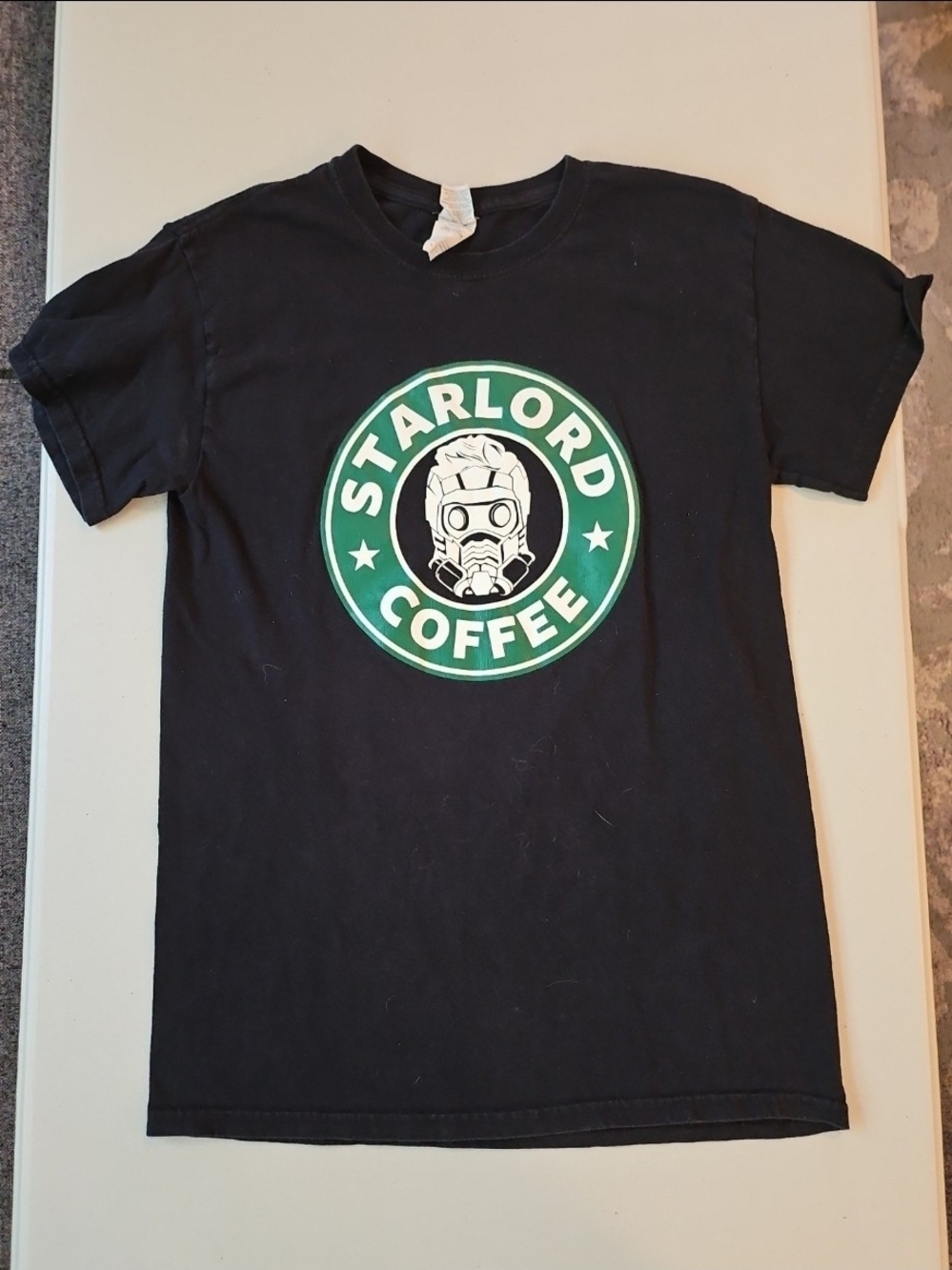 Marvel Guardians of the Galaxy Star-Lord Coffee Womens Graphic Tee Small